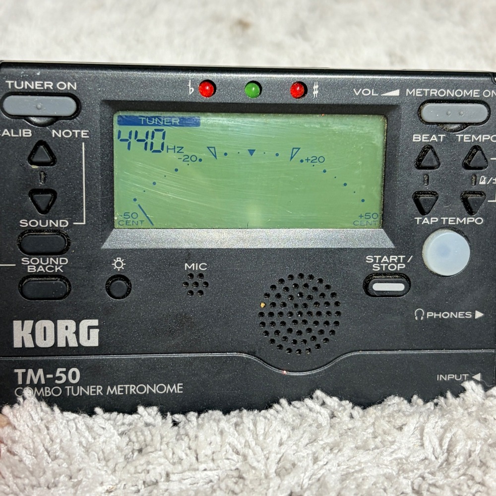 Korg TM-50 Black Combo Tuner Metronome Backlit LCD Display for All Instruments